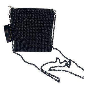 New Magid Evening Beaded Shoulder Bag Crossbody Black Purse